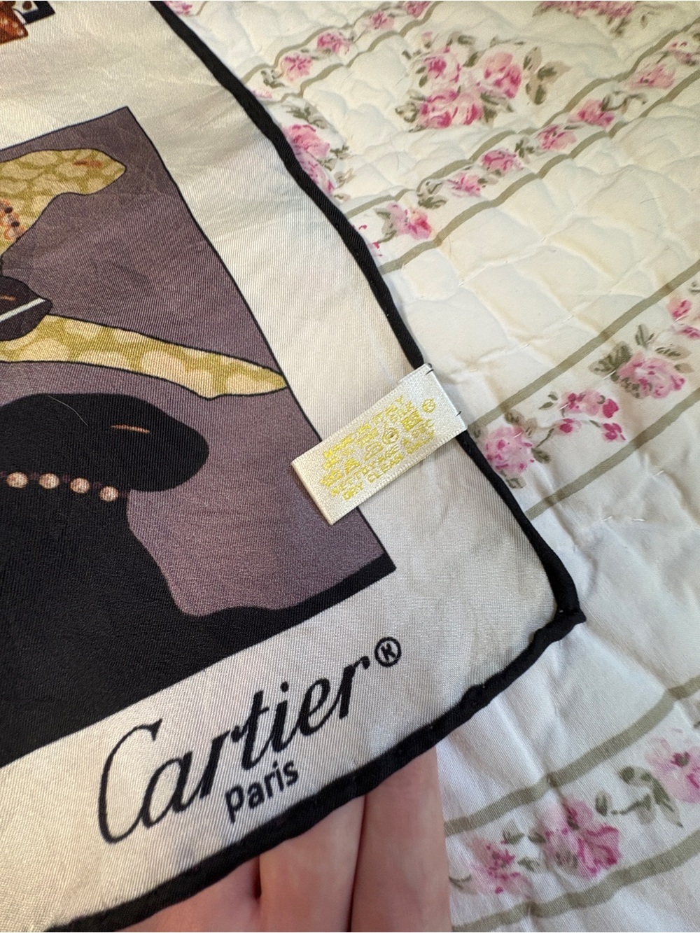 Cartier Paris Vintage Panther Bracelet Scarf 100% Silk Made in Italy - Picture 7 of 16